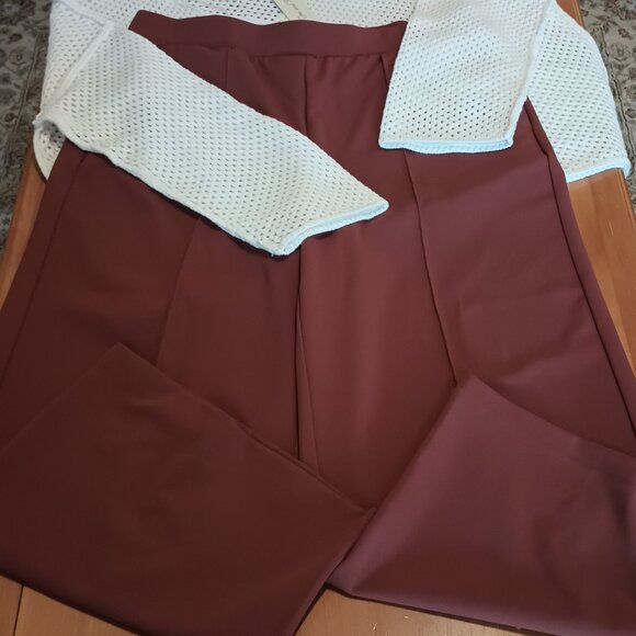 Loft Size L Rust Wide Leg Pull-on Pants (EUC) - Picture 1 of 10